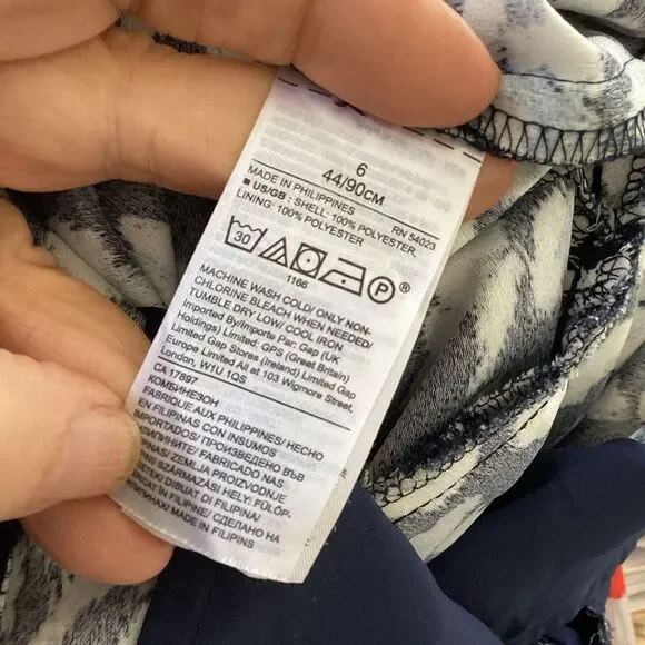 Banana Republic Wide Leg Cropped Jumpsuit Women’s 6 Navy Blue White Square Neckl - Picture 12 of 12